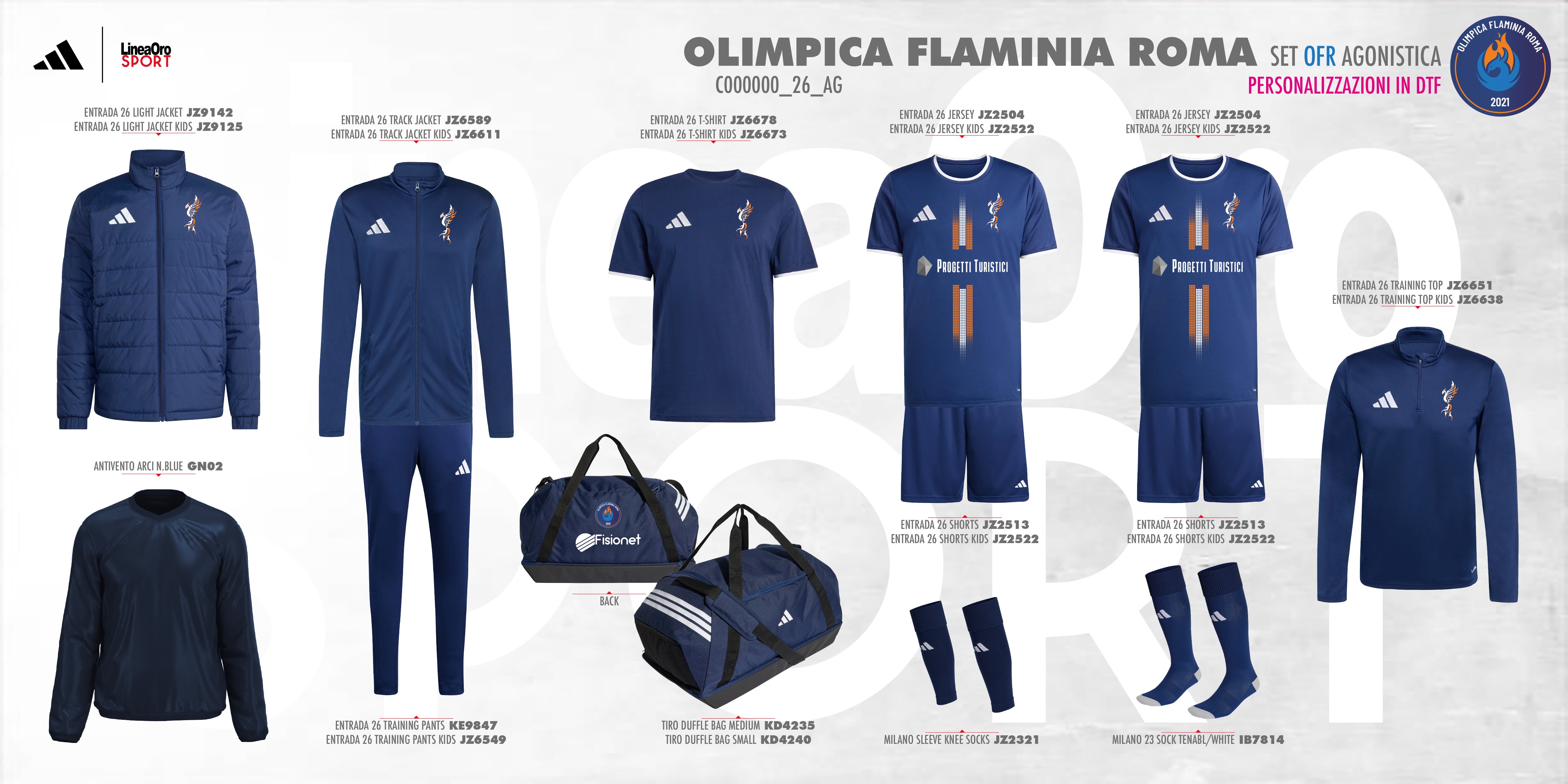 OLIMPICA FLAMINIA ROMA 2026 SET AGONISTICA SENIOR - L