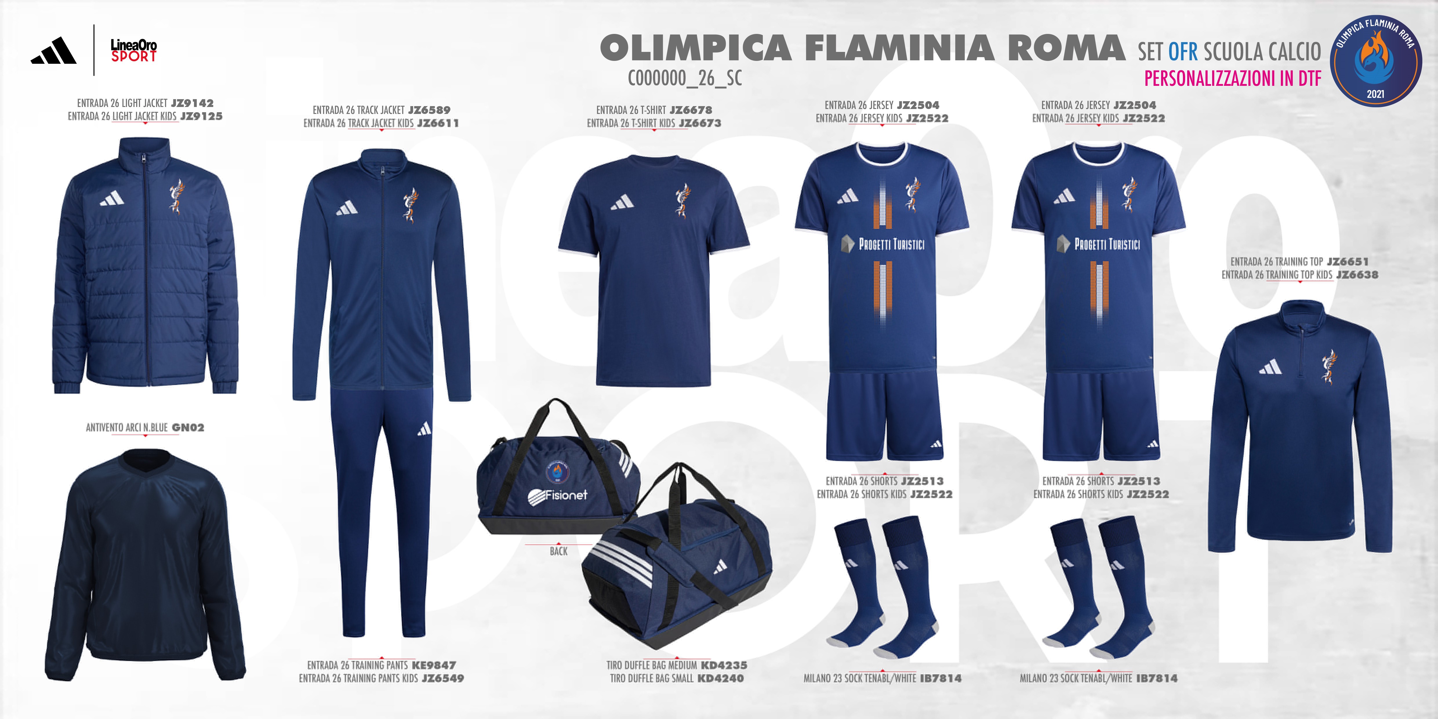 OLIMPICA FLAMINIA ROMA 2026 SET SCUOLA CALCIO JUNIOR - 11-12 ANNI