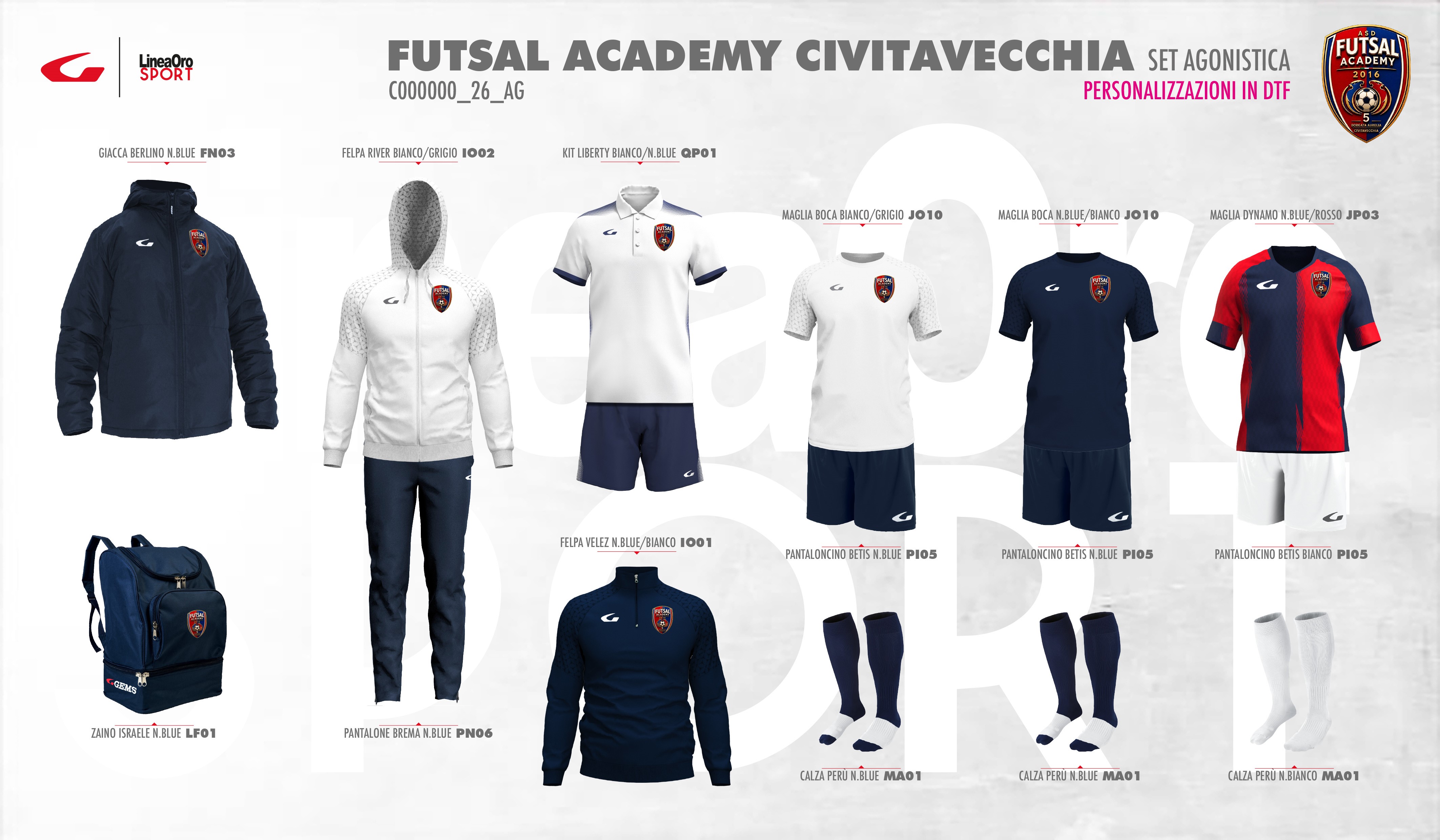 FUTSAL ACADEMY CIVITAVECCHIA 2026 SET AGONISTICA - XL