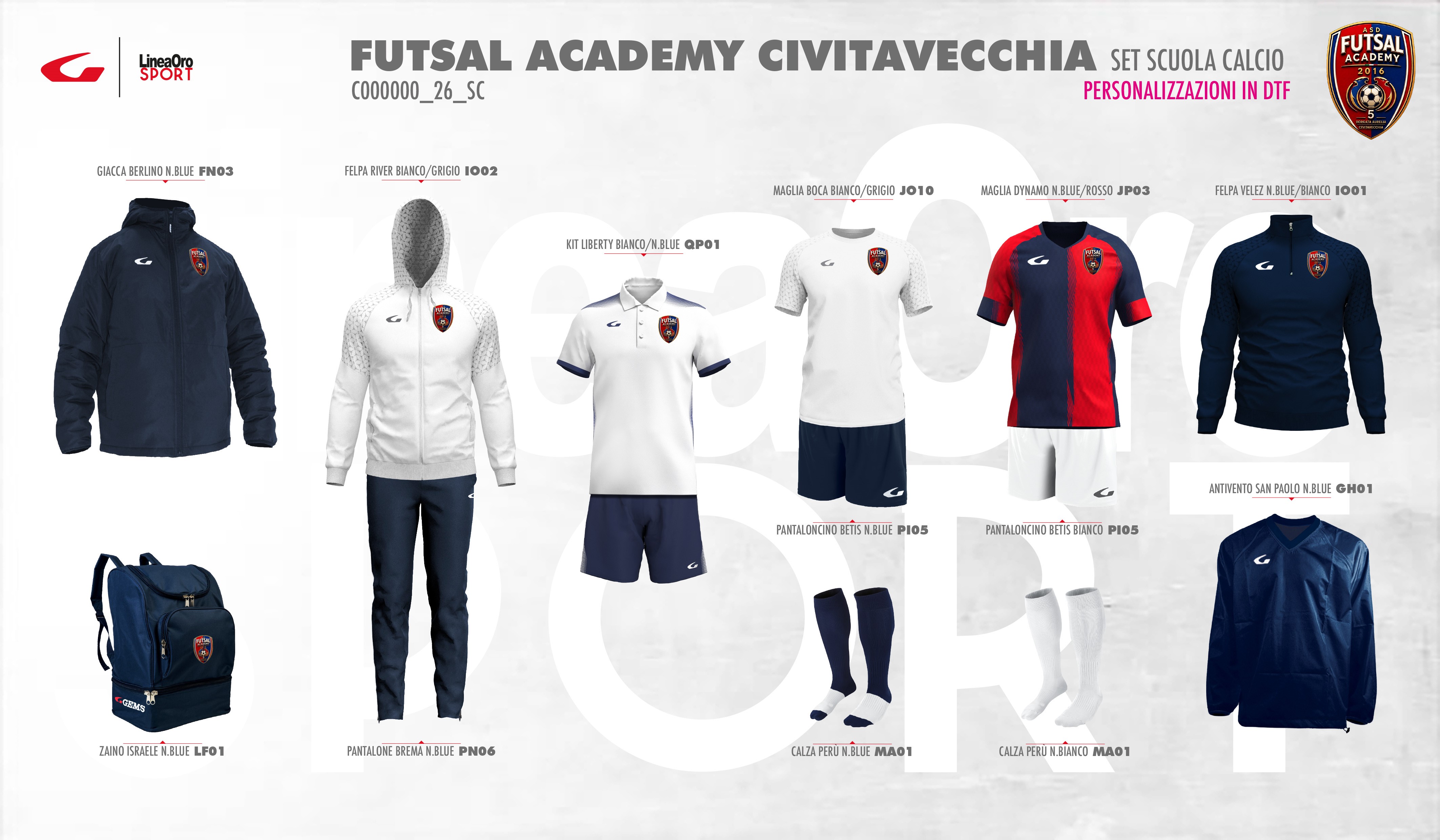 FUTSAL ACADEMY CIVITAVECCHIA 2026 SET SCUOLA CALCIO - S