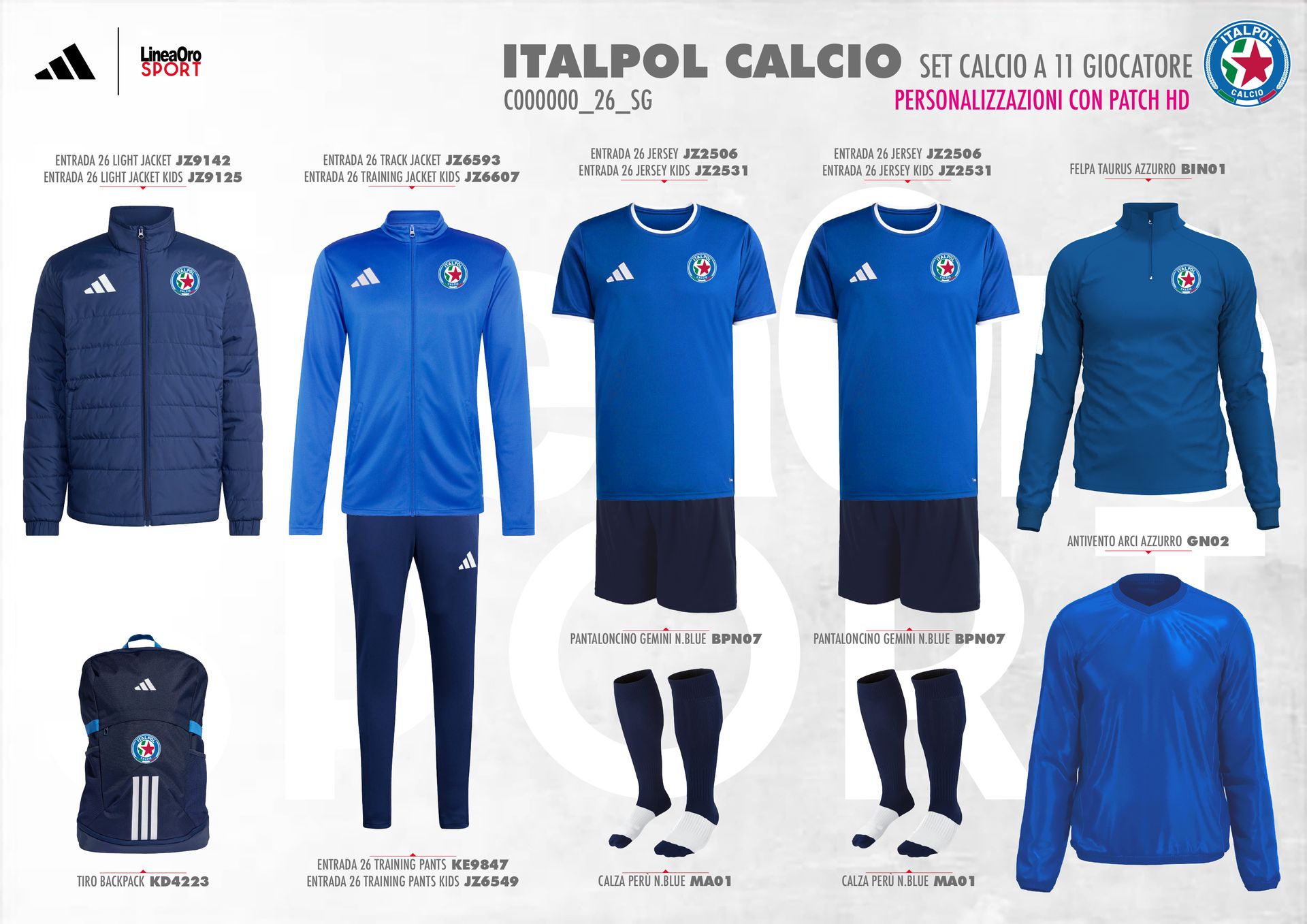 ITALPOL CALCIO 2026 SET GIOCATORE C11 BAMBINO - 5/6 A