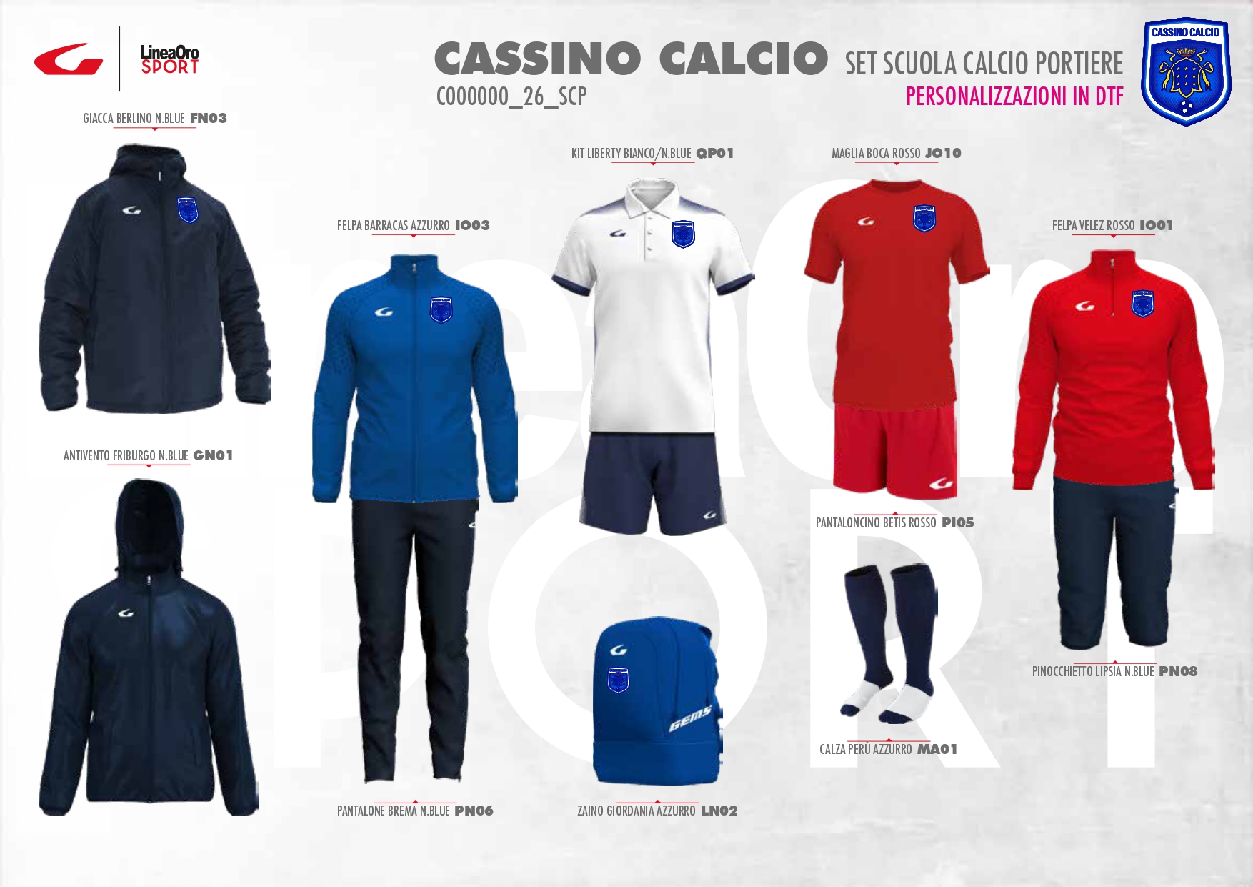 CASSINO CALCIO 2026 SET SCUOLA CALCIO PORTIERE - YYS