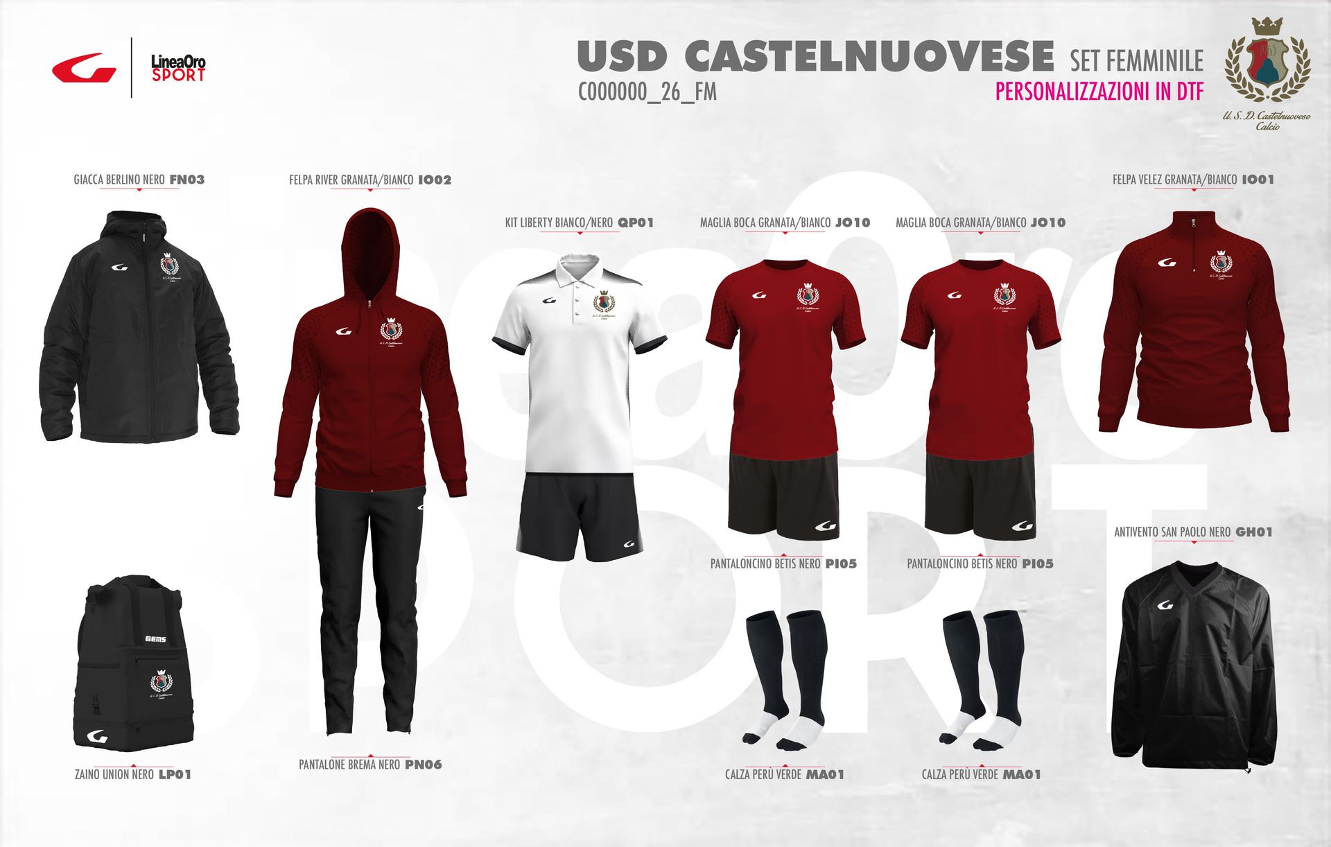 CASTELNUOVESE CALCIO 2026 SET FEMMINILE - XS
