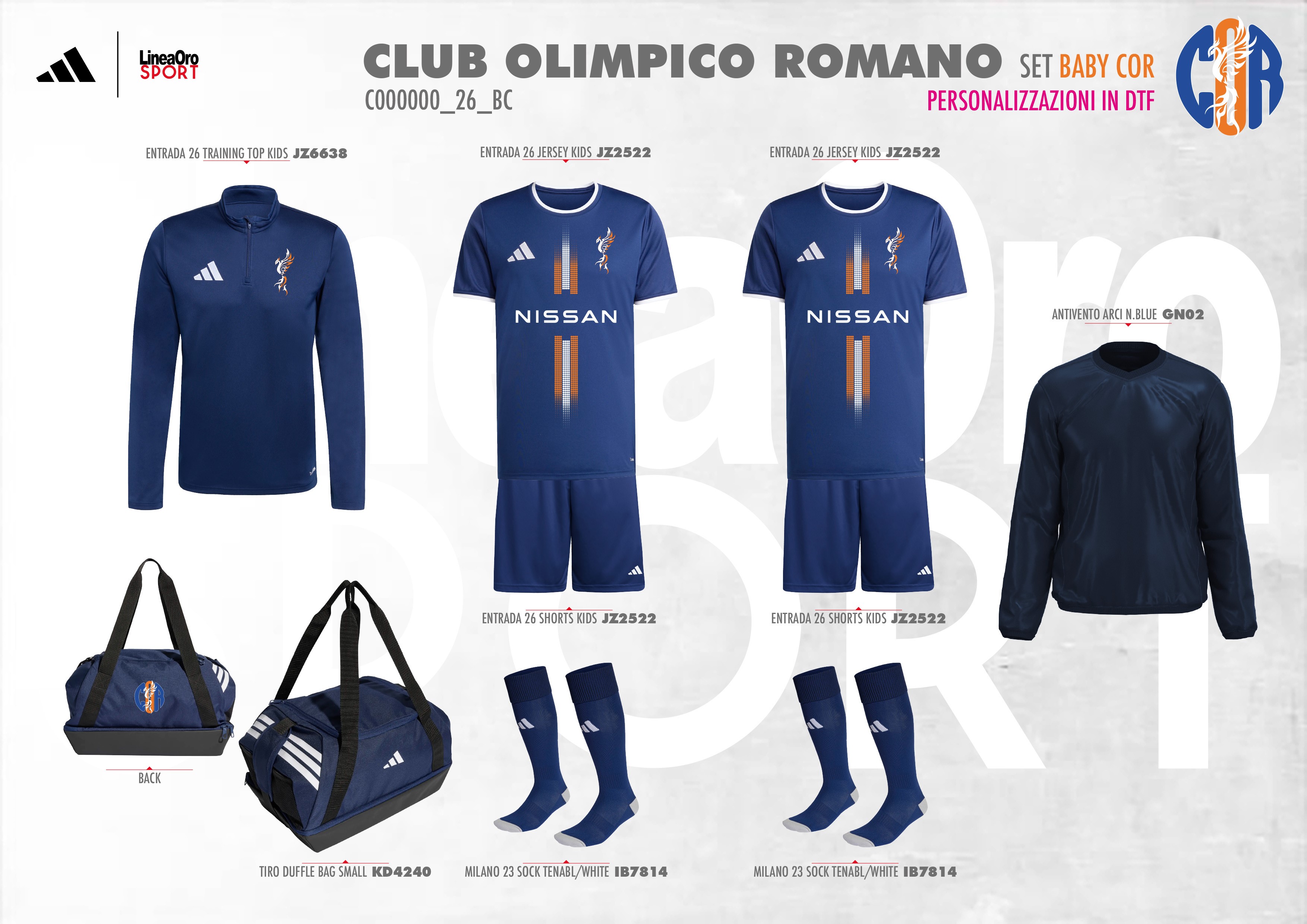 CLUB OLIMPICO ROMANO 2026 SET BABY COR - 11-12 ANNI