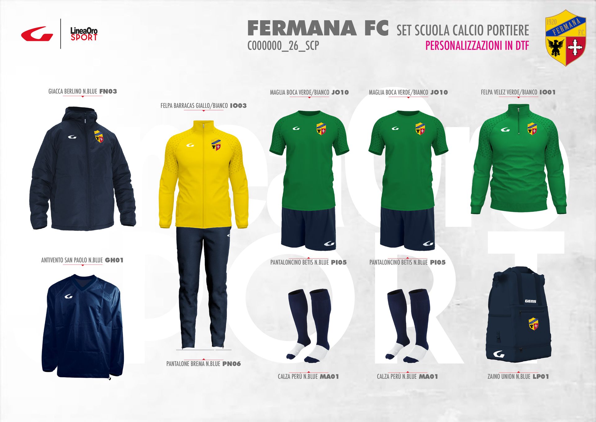 FERMANA FC 2026 SET SCUOLA CALCIO PORTIERE - XL