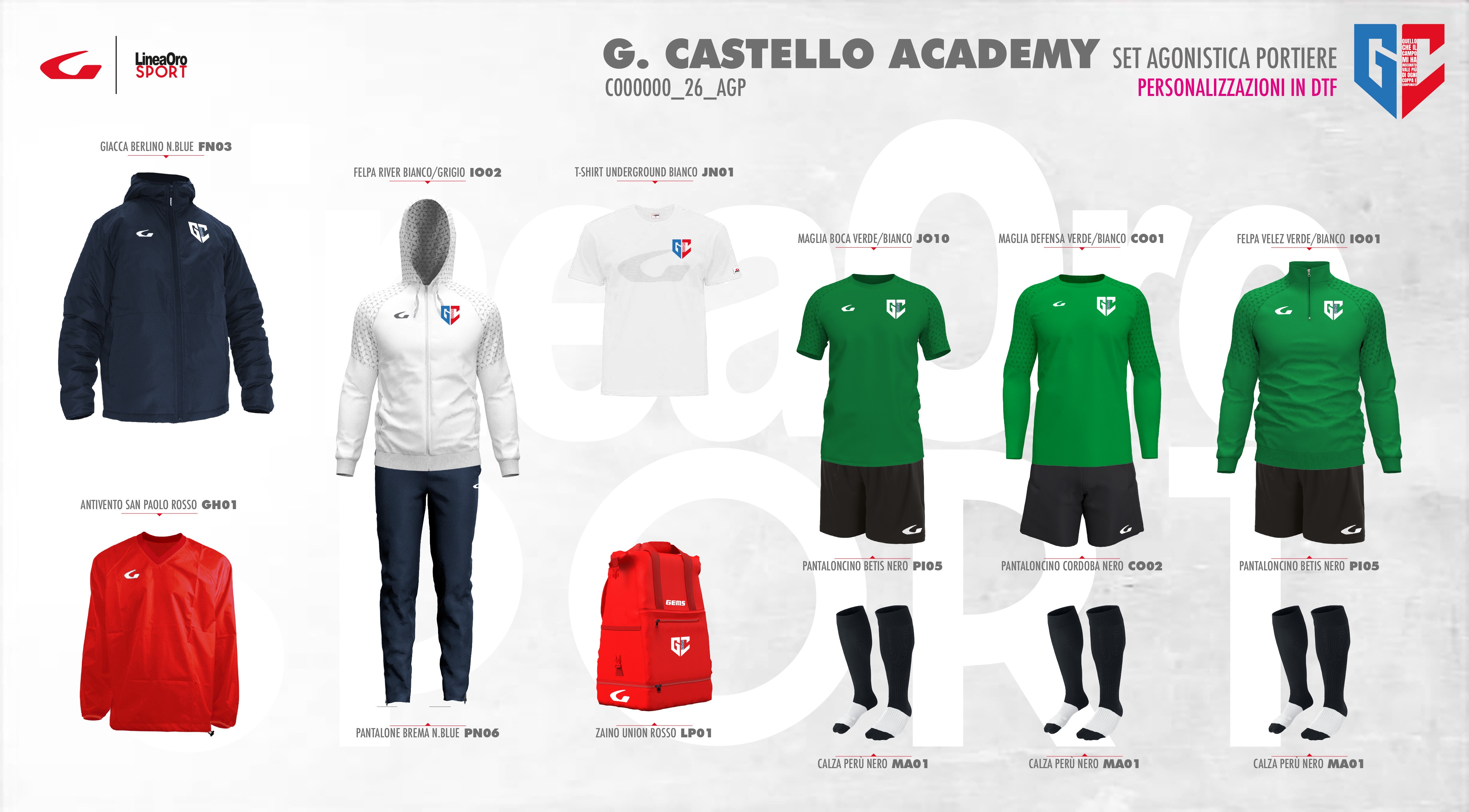 A.S.D. ACADEMY G. CASTELLO 2026 SET AGONISTICA PORTIERE - XL