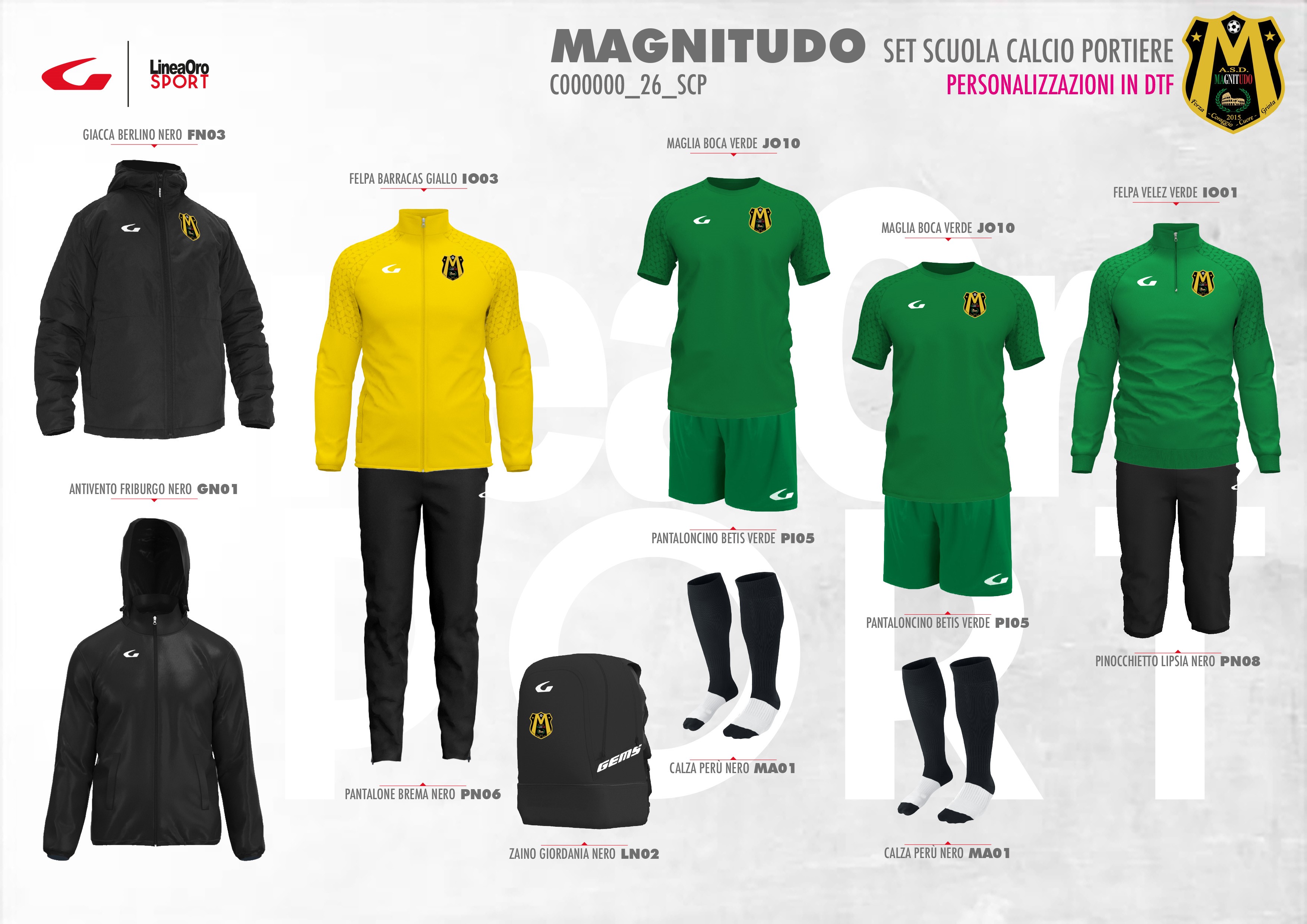 A.S.D. MAGNITUDO FCCG 2026 SET SCUOLA CALCIO PORTIERE - L