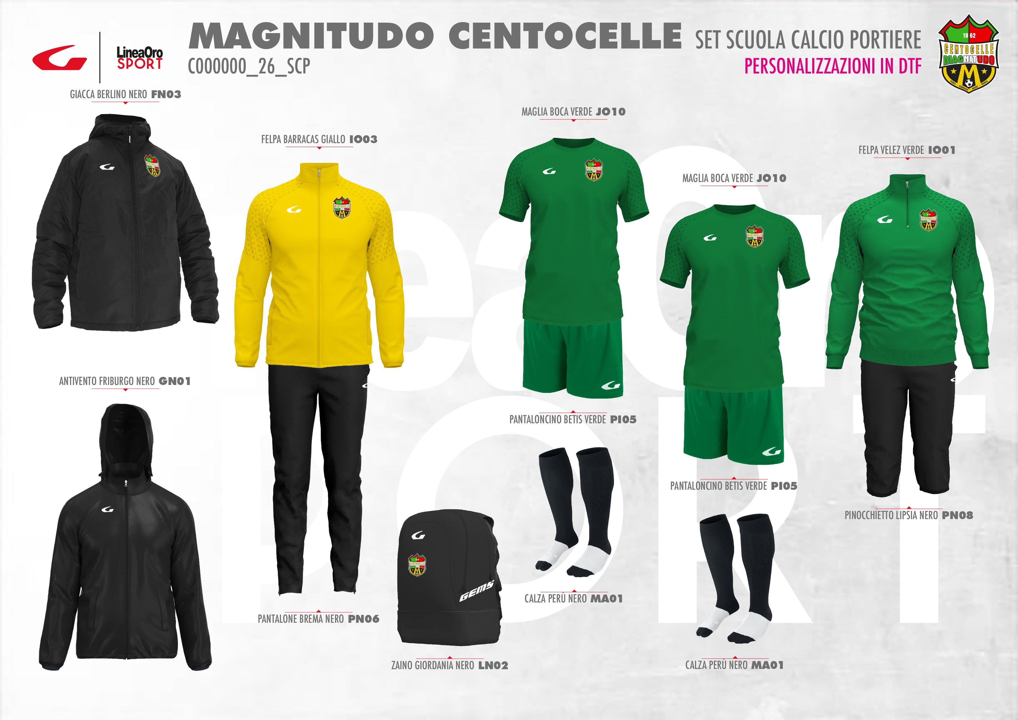 MAGNITUDO CENTOCELLE 2026 SET SCUOLA CALCIO PORTIERE - XXS