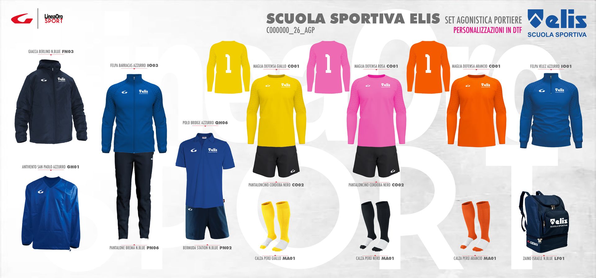 SCUOLA SPORTIVA ELIS 26 SET CALCIO AGONISTICA PORTIERE - XL