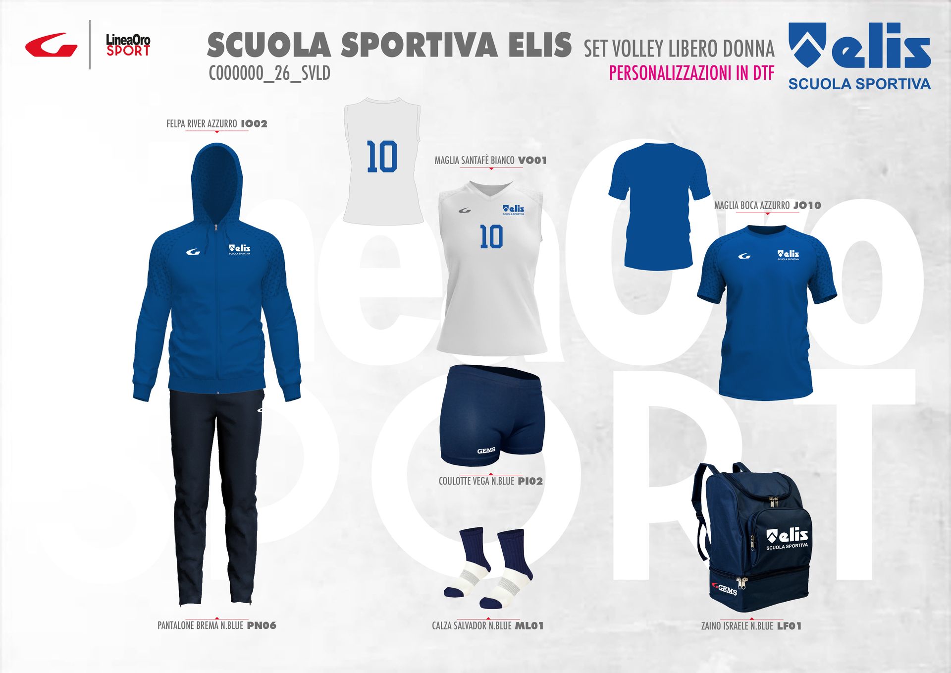 SCUOLA SPORTIVA ELIS 26 SET VOLLEY FEMMINILE LIBERO - XXL