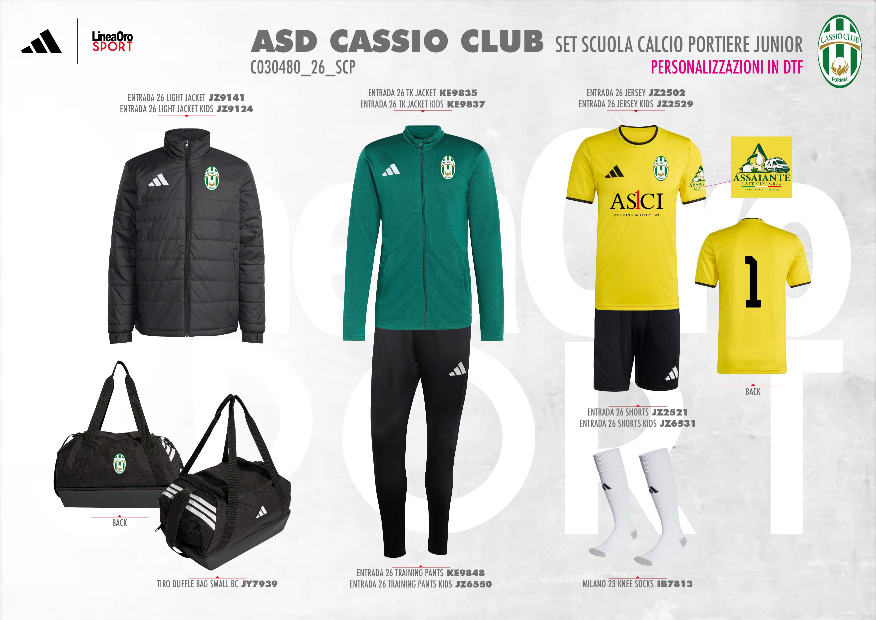 ASD CASSIO CLUB 2026 SET SCUOLA CALCIO PORTIERI JR - 7-8A