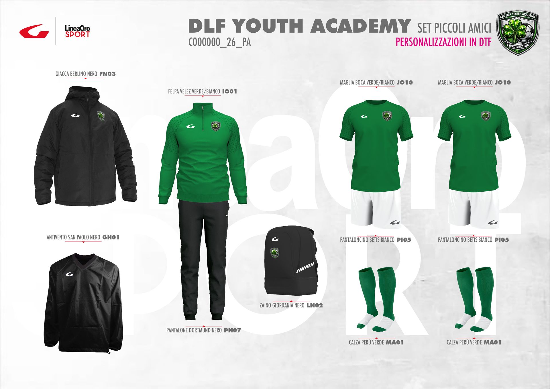 ASD DLF YOUTH ACADEMY 2026 SET RIDOTTO PICCOLI AMICI - XS