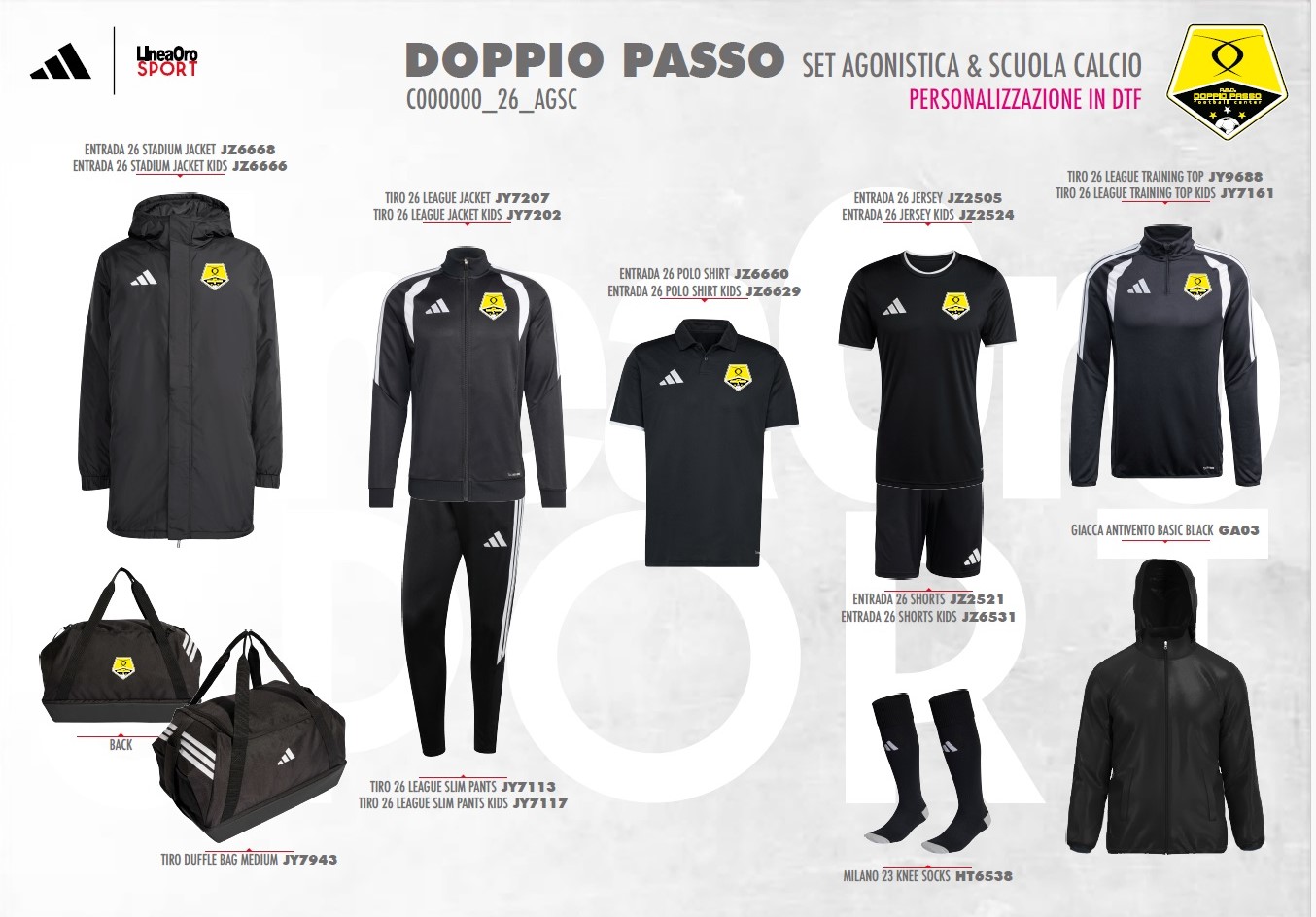 DOPPIO PASSO 2026 SET SCUOLA CALCIO GIOCATORE - 5-6A