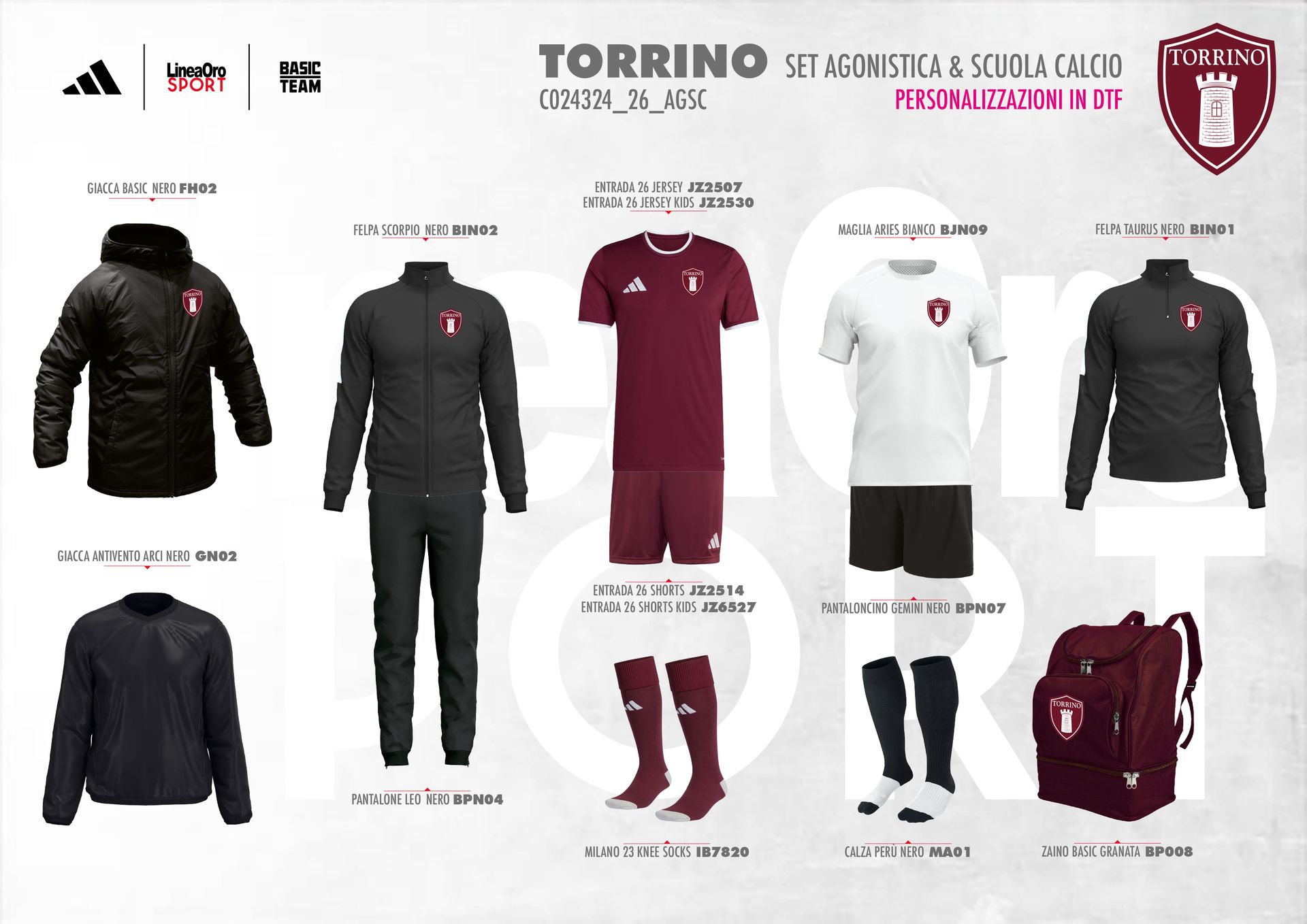 ASD TORRINO CALCIO 2026 SET AGONISTICA & SCUOLA CALCIO - XL