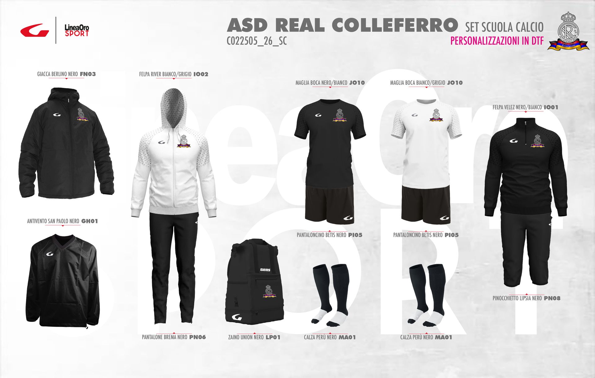 A.S.D. REAL COLLEFERRO 2026 SET SCUOLA CALCIO - L